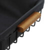 Black Metal Basket with Wood Handles and Fabric Lining – Stylish and Durable Design