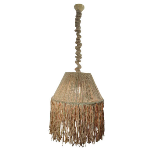 Handmade Woven Pendant Light – Fringe Hemp Ceiling Lamp