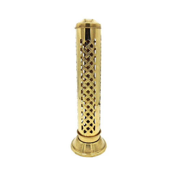 Brass Incense Holder - Ideal for Spiritual Practices & Home Décor with Cylindrical Design