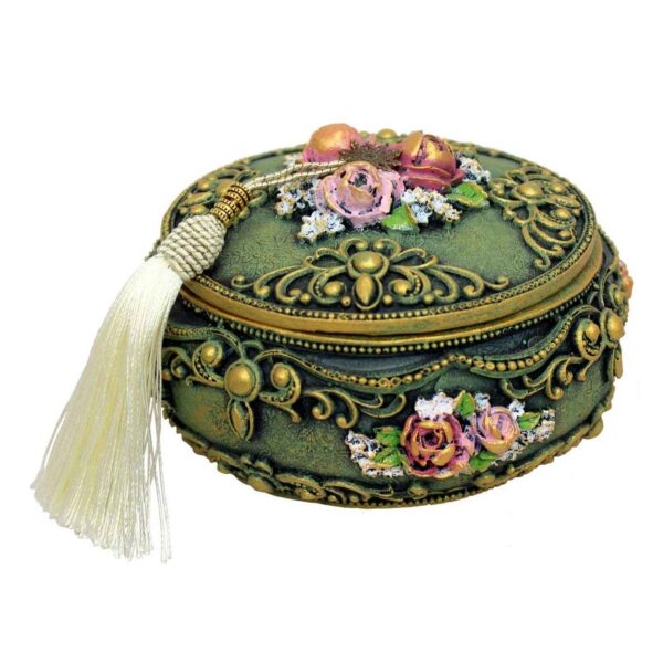 Charming Vintage Jewelry Box with Floral Design - Organize Your Treasures