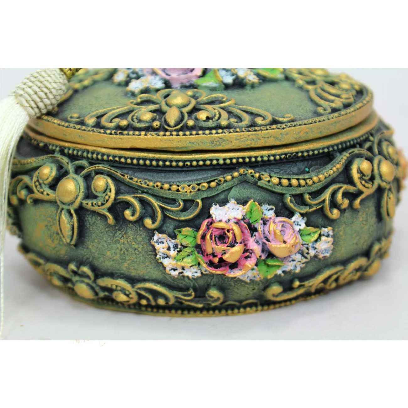 Charming Vintage Jewelry Box with Floral Design – Organize Your Treasures