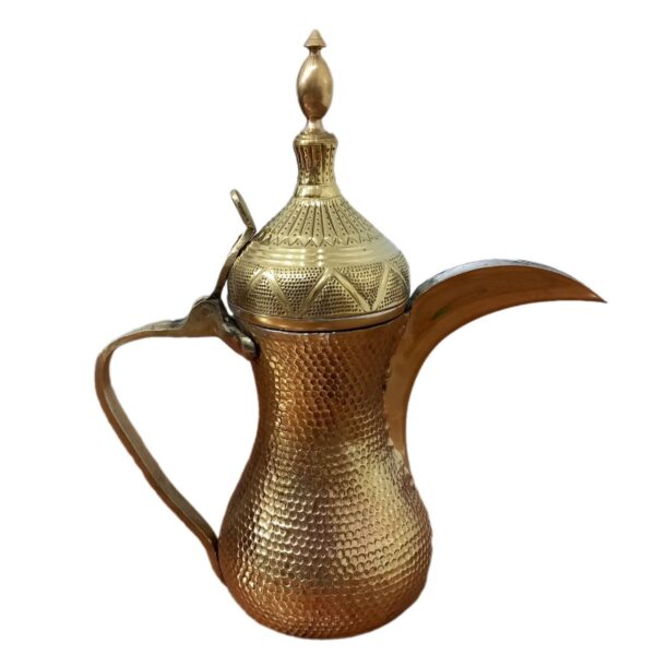 Brass Dallah Coffee Pot for Brewing Qahwa & Arabic Coffee - Model Jannat