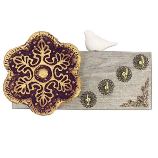 Decorative Wall Key Holder for Organized Key with Tile and Bird