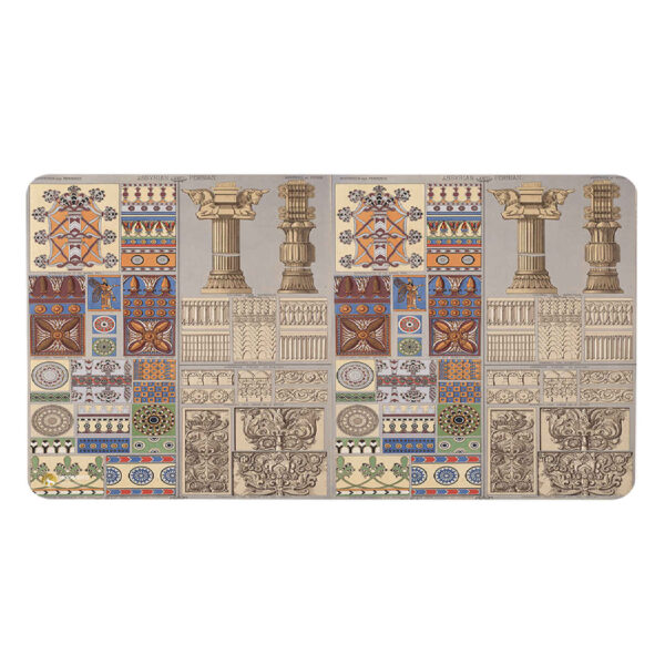 Desk Mouse Pad with Takhte Jamshid Design in Light Brown