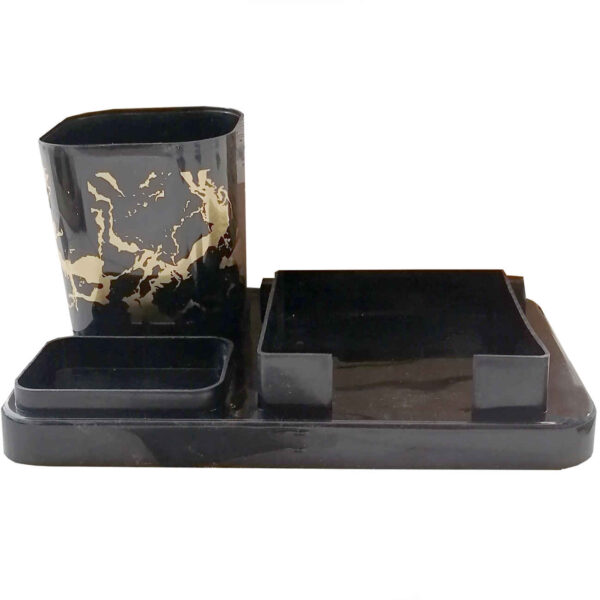Desk Organizer Accessory for Office with Marble Design