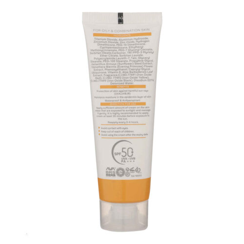 Tinted Sunscreen Cream – Geno Biotic SPF50 Light Beige Color- Suitable for Oily & Combination Skin (pack of 2)