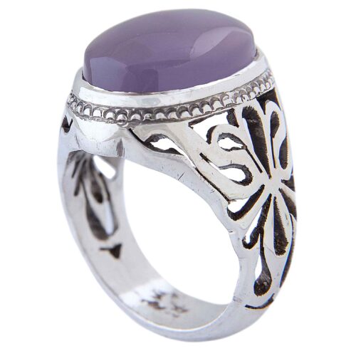 Genuine Persian Yemeni Aqeeq Silver Ring for Men – Handcrafted Yemeni Agate Stone