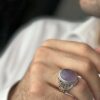 Genuine Persian Yemeni Aqeeq Silver Ring for Men - Handcrafted Yemeni Agate Stone