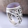 Genuine Persian Yemeni Aqeeq Silver Ring for Men - Handcrafted Yemeni Agate Stone