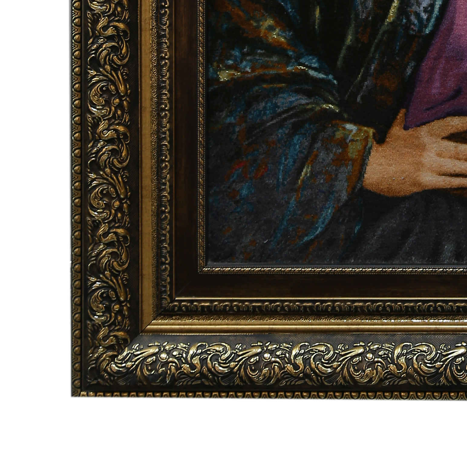 Hand-Knotted Persian Pictorial Rug in Silk – Kurdish Girl