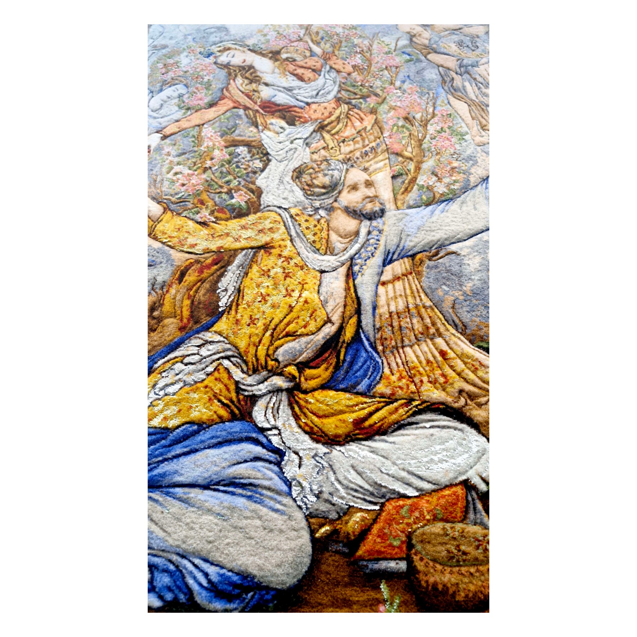 Hand-Knotted Persian Wall Hanging Rug Depicting Yearning for Mercy Miniature