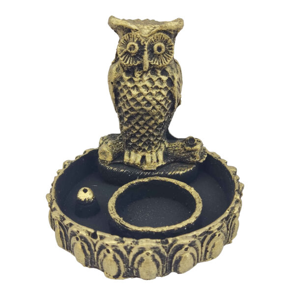 Handcrafted Incense Art Model Sculpture with Owl Design