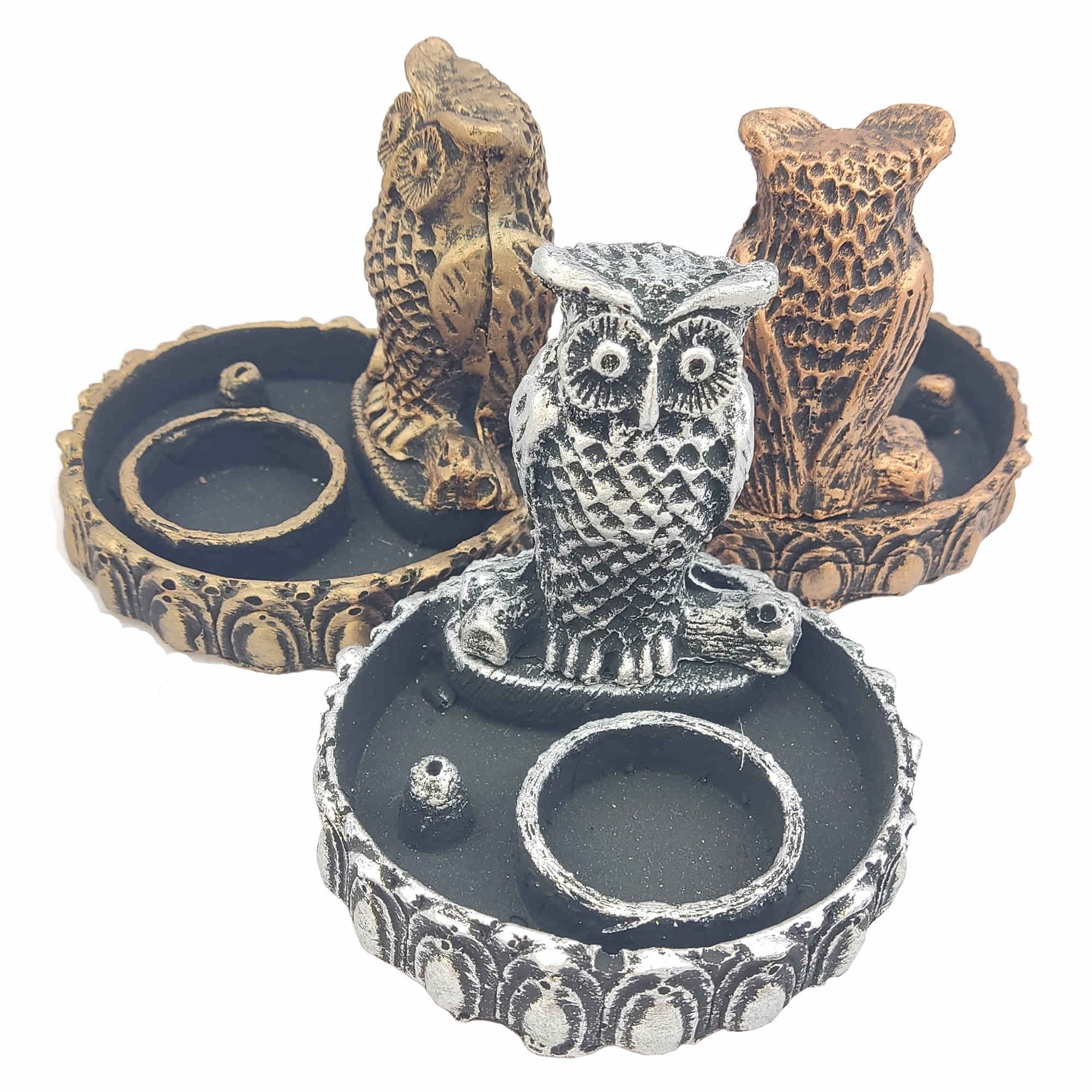 Handcrafted Incense Art Model Sculpture with Owl Design