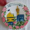 Handcrafted Islamic Pottery Plate with Acrylic Paint – Wall Decor Inspired by Imam Reza Shrine