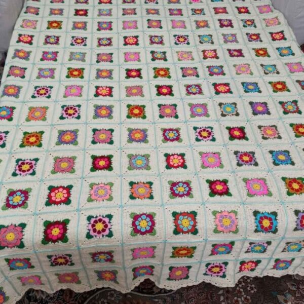 Handcrafted Knitted Crochet Bedspread – Cozy, Elegant & Perfect for Bedroom Décor