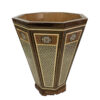 Handcrafted Persian Khatamkari Waste Basket and Tissue Box Set