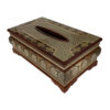 Handcrafted Persian Khatamkari Waste Basket and Tissue Box Set