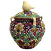 Handcrafted Persian Pottery Sugar Bowl with Lid - Blend of Tradition and Artistry