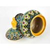 Handcrafted Persian Pottery Sugar Bowl with Lid - Minakari Enameled