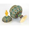 Handcrafted Persian Pottery Sugar Bowl with Lid - Minakari Enameled