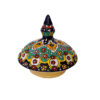 Handcrafted Persian Pottery Sugar Bowl with Lid with Floral Design