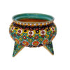 Handcrafted Persian Pottery Sugar Bowl with Lid with Floral Design