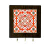 Ceramic Wall Key Holder - with Wooden Frame, Perfect for Organizing Key in Red