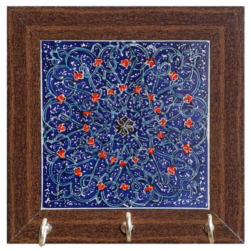 Ceramic Wall Key Holder – with Wooden Frame for a Beautifully Organized Entryway