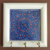 Ceramic Wall Key Holder - with Wooden Frame for a Beautifully Organized Entryway