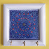 Ceramic Wall Key Holder - with Wooden Frame for a Beautifully Organized Entryway