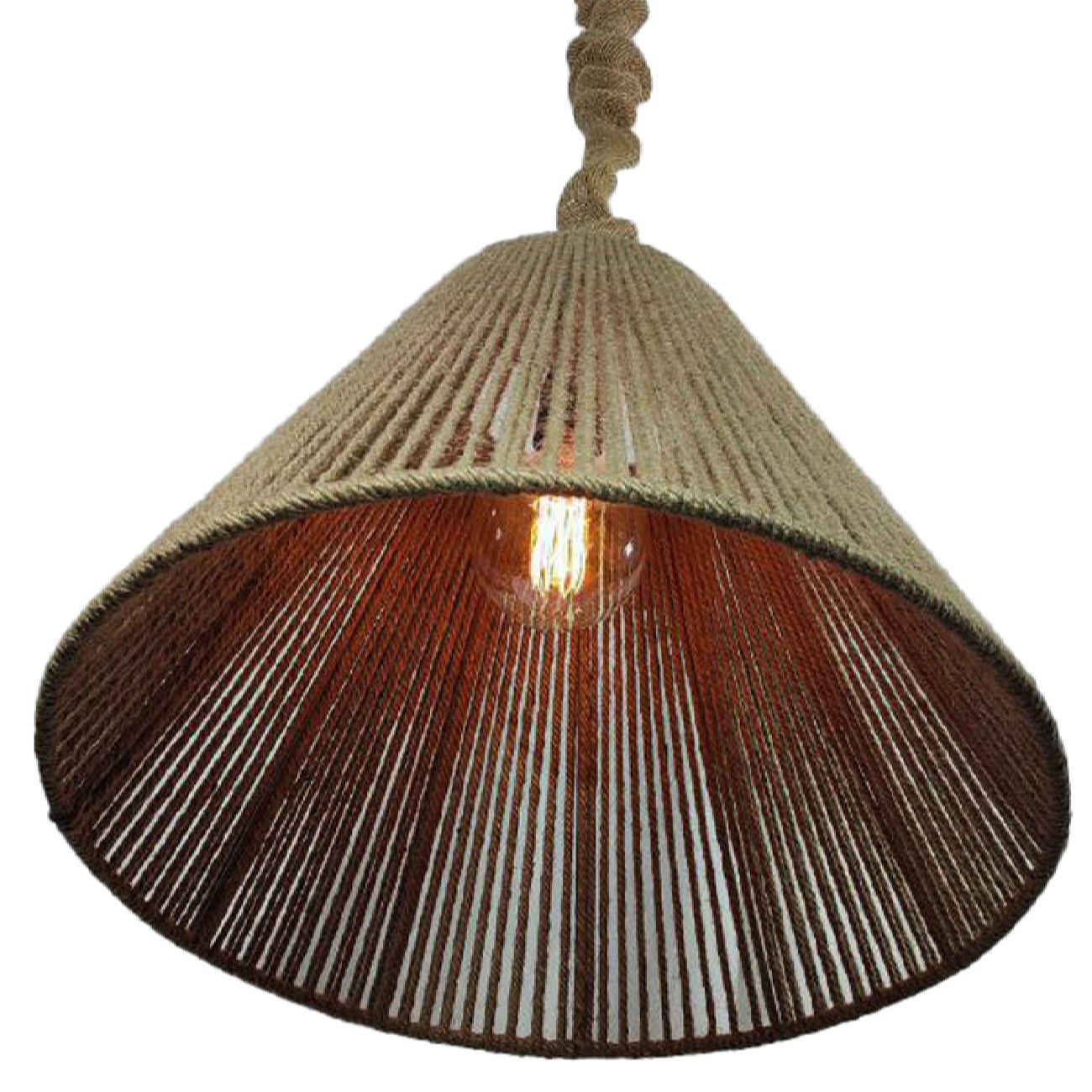 Handmade Woven Ceiling Light – Hemp Chandelier for Natural Home Decor