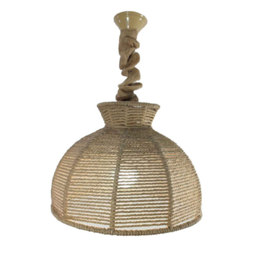 Bohemian Woven Pendant Light – Rustic Woven Hemp Light