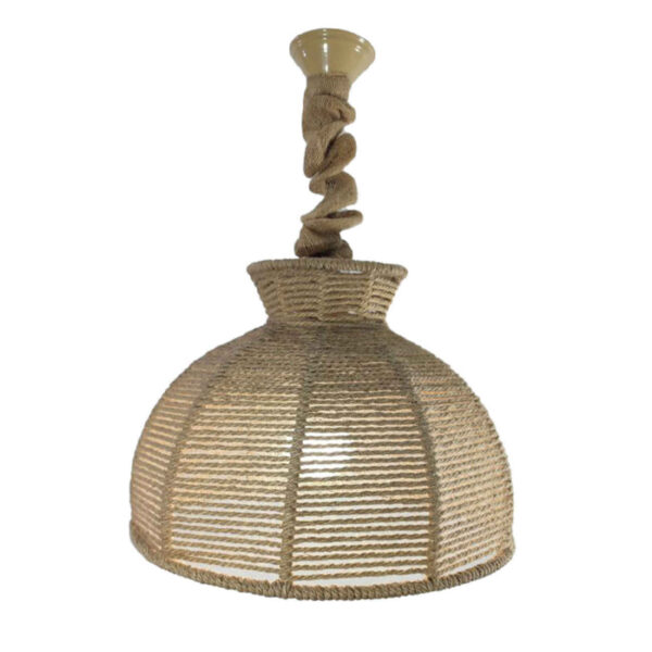 Bohemian Woven Pendant Light - Rustic Woven Hemp Light