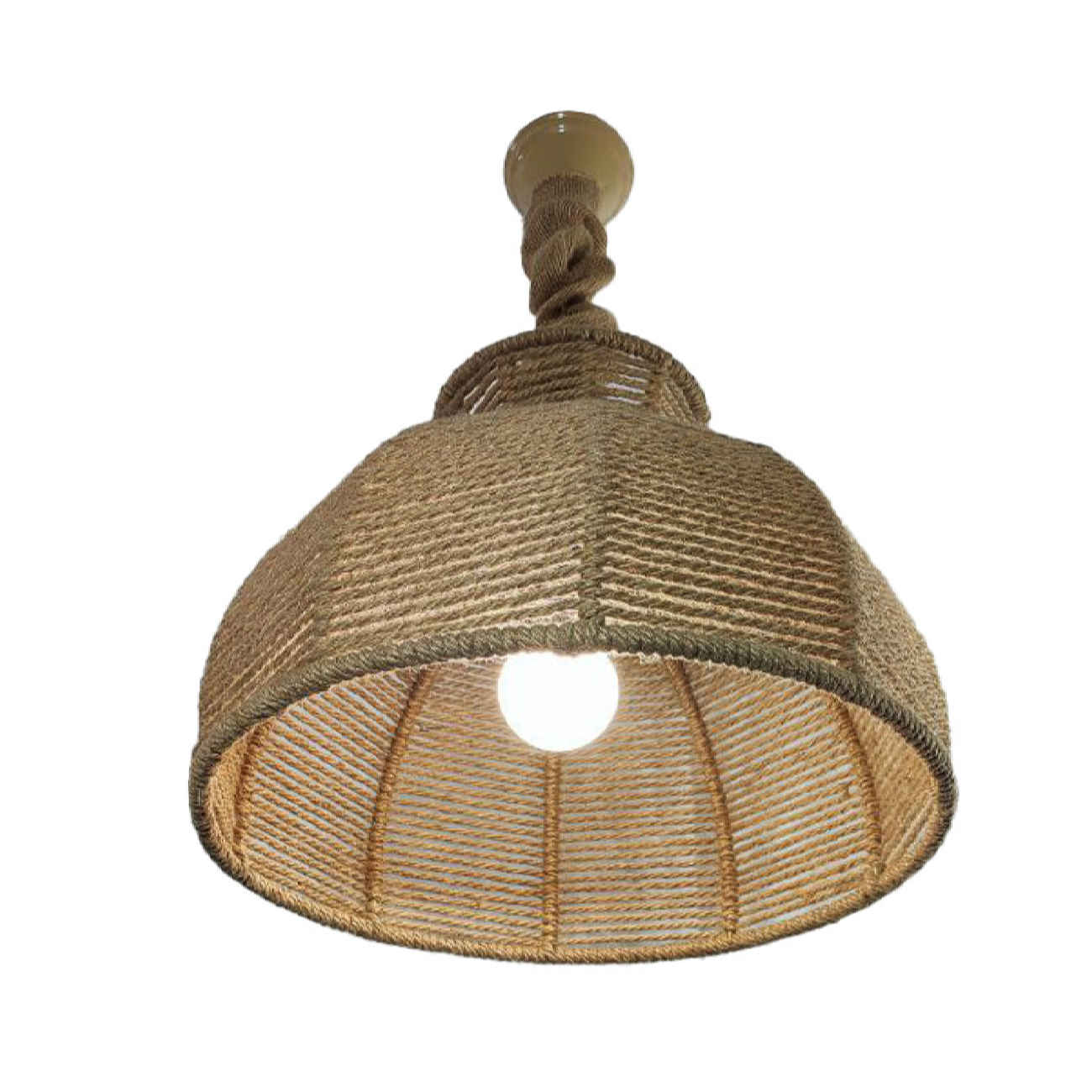 Bohemian Woven Pendant Light – Rustic Woven Hemp Light