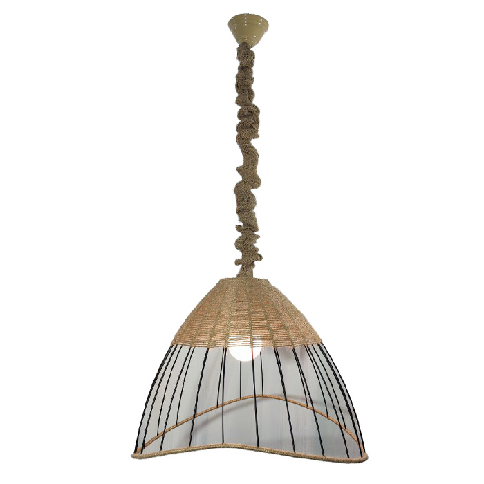 Handmade Woven Pendant Light –  Rustic  Hemp Ceiling Light