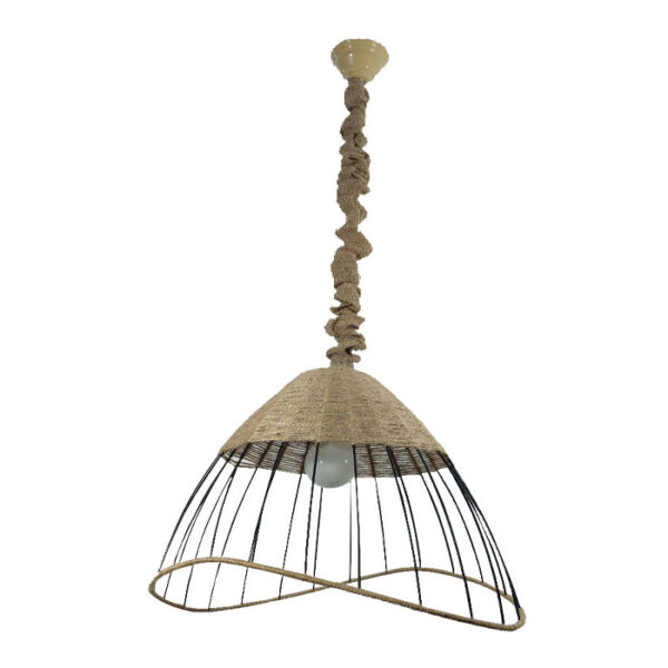 Handmade Woven Pendant Light - Rustic Hemp Ceiling Light