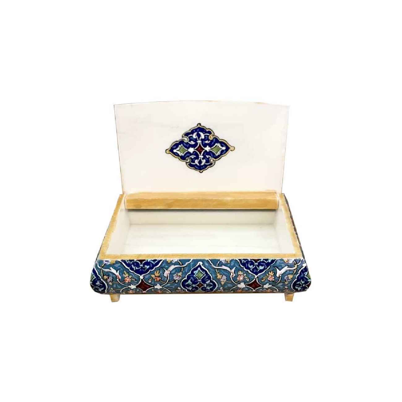 Handmade Jewelry Camel Bone Box with Geometric Design