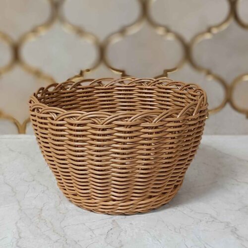 Handwoven Wicker Basket – Suitable for Fruit with Rustic Style in Brown