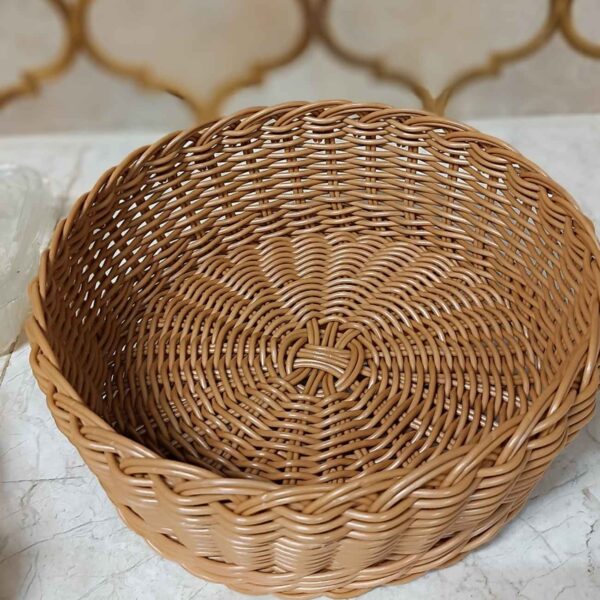 Handwoven Wicker Basket in Brown with Rustic Style - Organization in Small Space