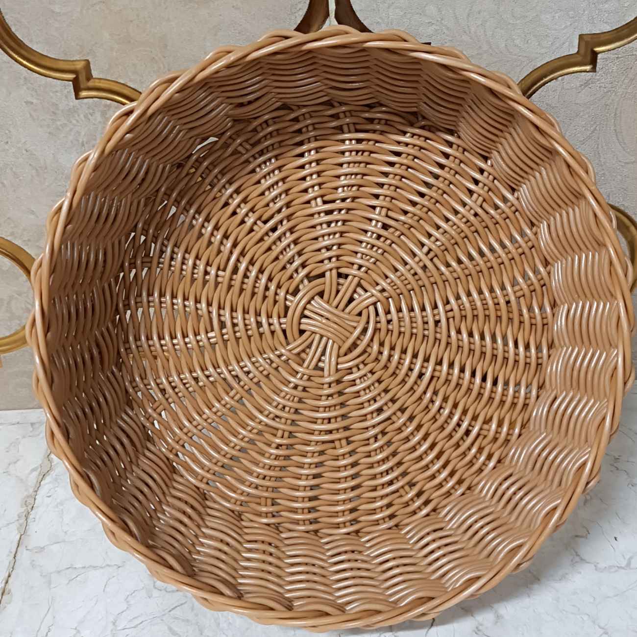 Handwoven Wicker Basket in Brown with Rustic Style – Organization in Small Space