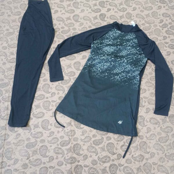 Islamic Women's Swimsuit with Attached Hood and Wide-Band Leggings