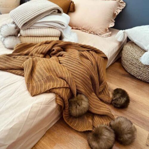 Knitted Sofa Throw Blanket for Living Room – Perfect for All Seasons