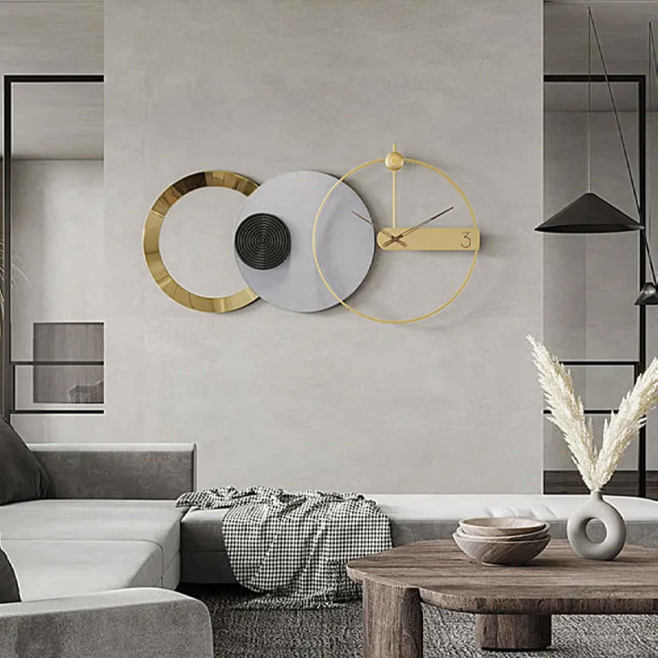 Modern 3-Piece Wall Clock Decorative Silent-Non Ticking