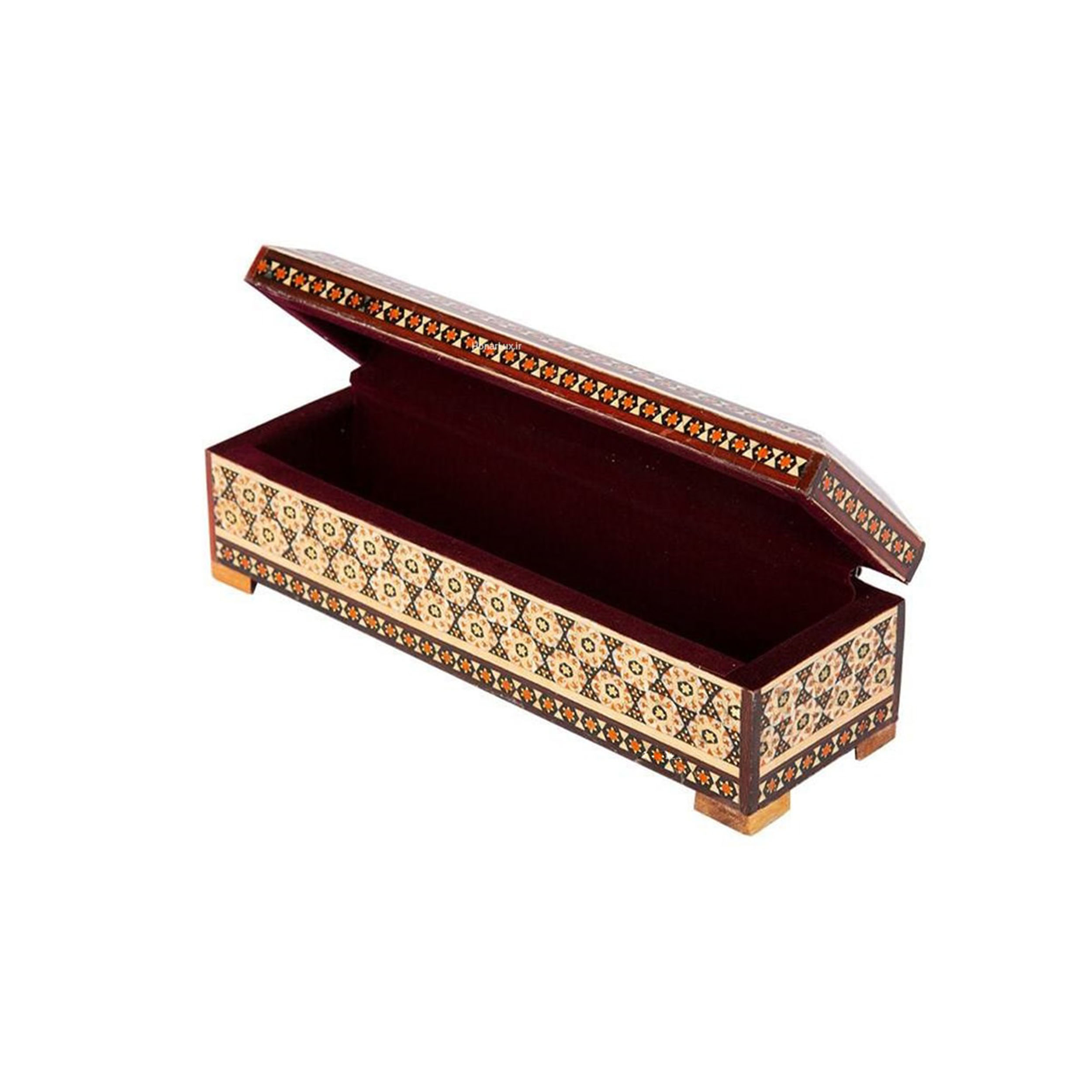 Luxury Persian Wooden Pencil Box with Handcrafted Khatamkari – Perfect for Gifts and Desk Décor