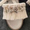Macrame Sandals in Cream with Shell Design - Boho Style for Summer