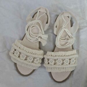 Macrame Sandals with Blossom Design – Handmade Footwear for Summer