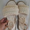 Macrame Sandals with Orange Blossom Design - Boho Vibes & Comfort