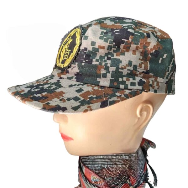 Military Cap with Satin Fabric and Adhesive Back - Grade One Green Digital