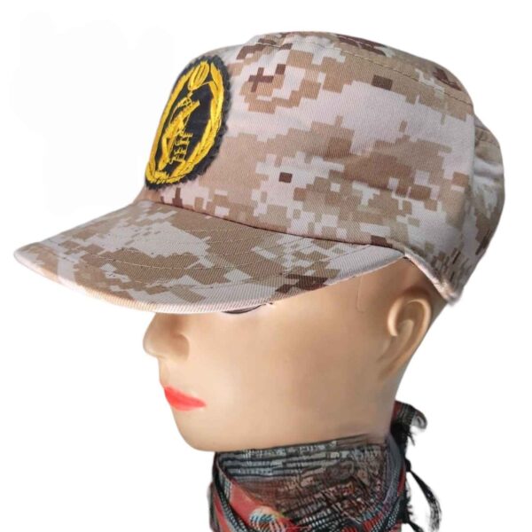 Military Cap with Short Brim - Grade One Khaki Digital Camouflage with Padding