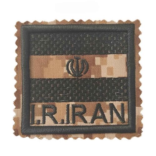 Military Insignia – Iran Flag Emblem in Digital Camouflage Khaki